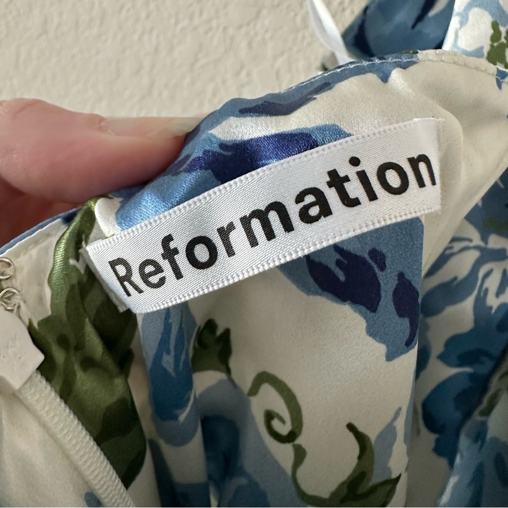 Reformation Blue and Green Floral Halter Maxi Dress - Picture 8 of 8
